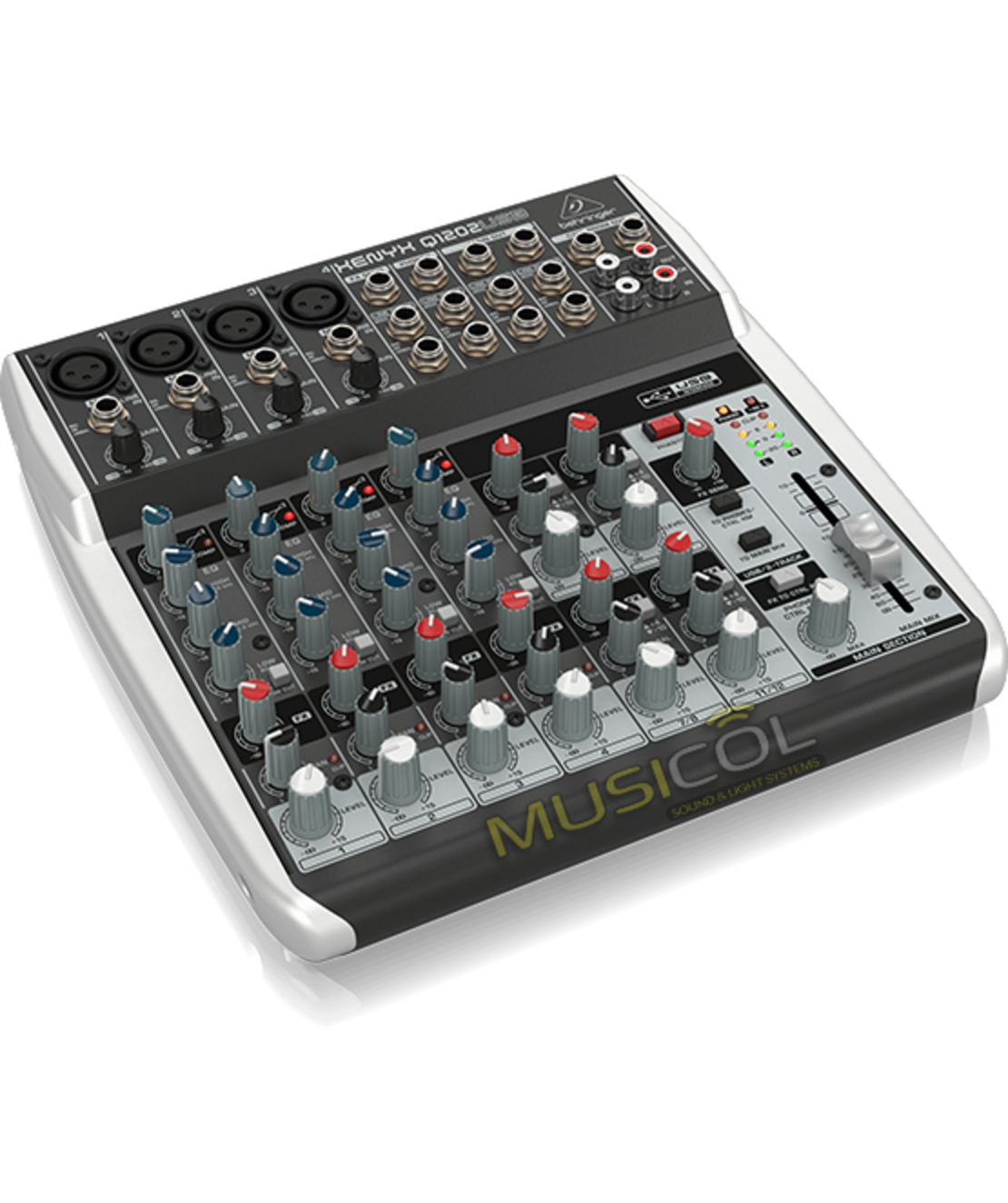 מיקסר 12 כניסות עם כרטיס קול Q1202USB
