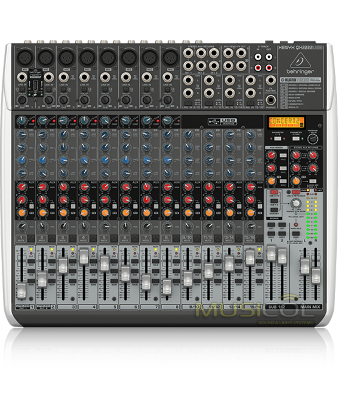 מיקסר 16 כניסות כרטיס קול ואפקט לשירה QX2222USB