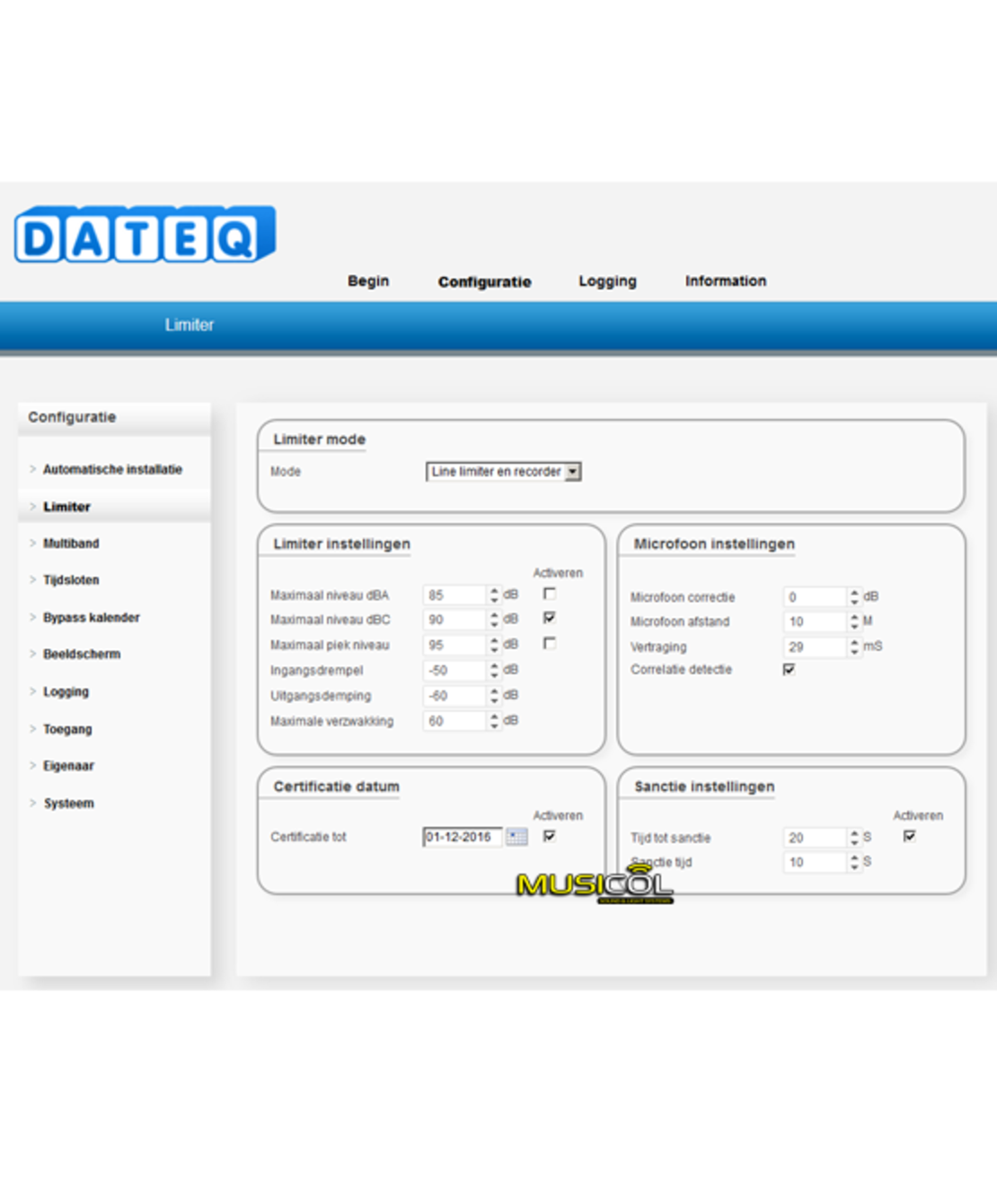 לימיטר מקצועי DATEQ SPL6