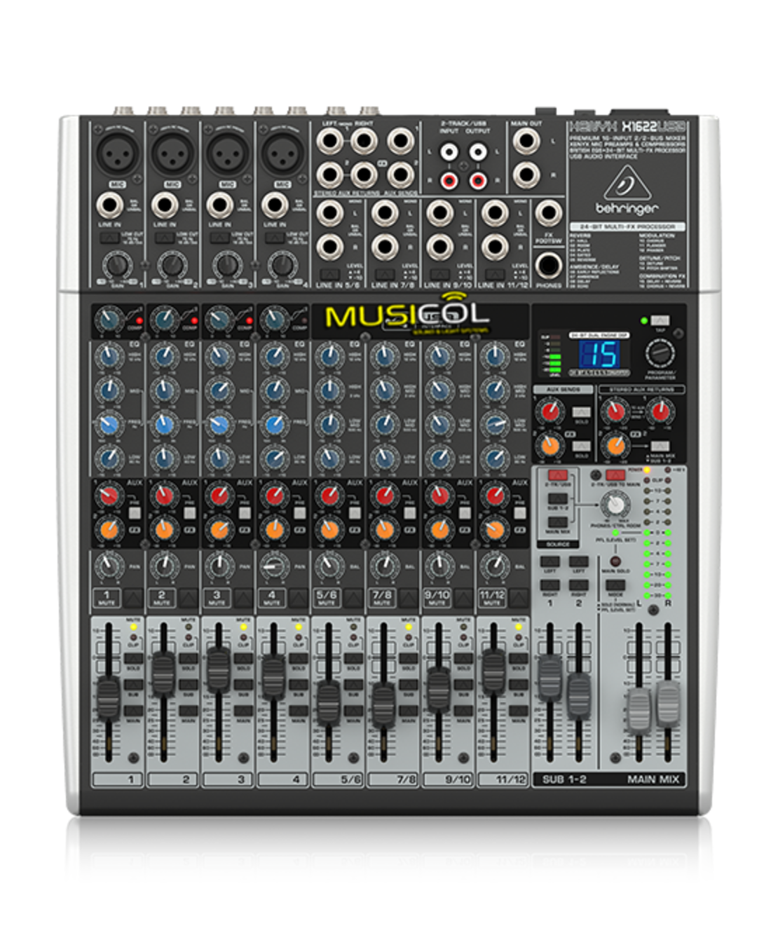 מיקסר 12 כניסות כרטיס קול אפקט לשירה XENYX X1622USB