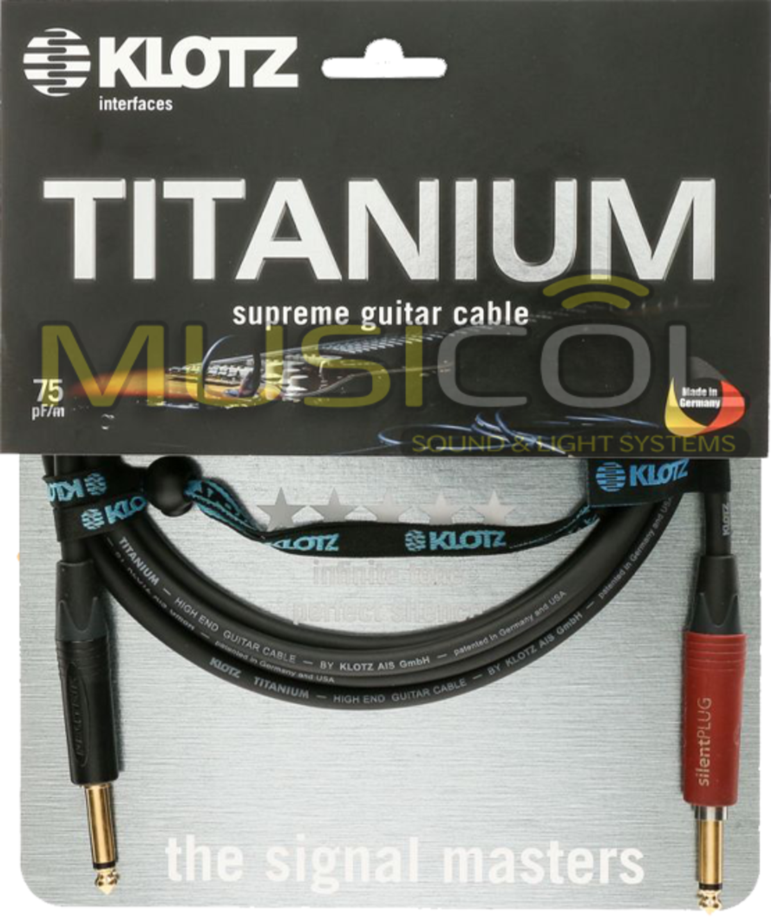 כבל silentPlug טיטניום 3 מטר KLOTZ TI-0300PSP
