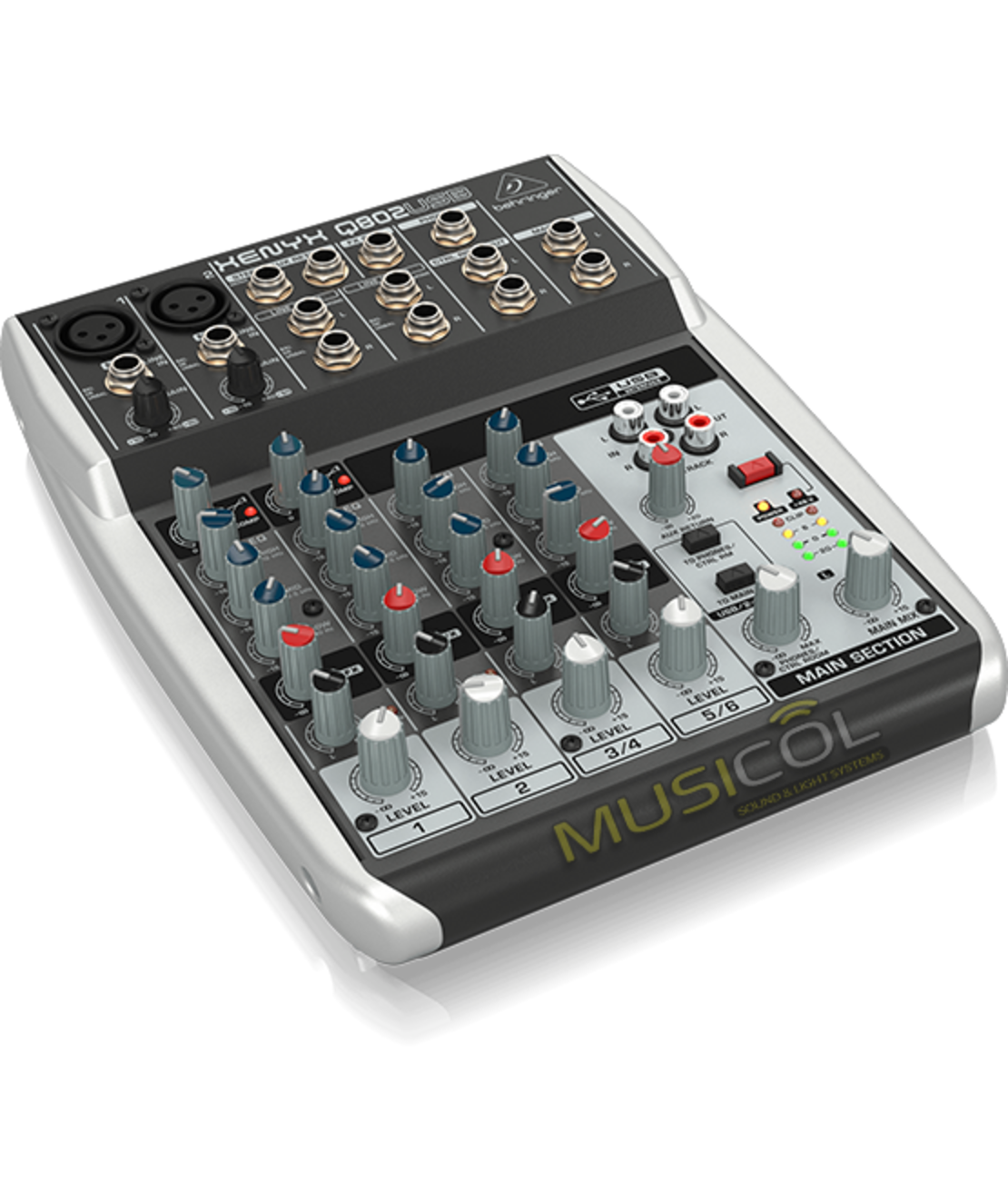 מיקסר 6 כניסות עם כרטיס קול Q802USB