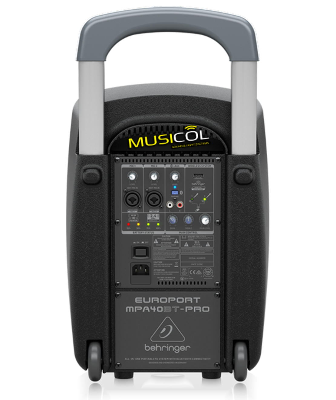 בידורית נטענת עם גלגלים BEHRINGER MPA40BT-PRO