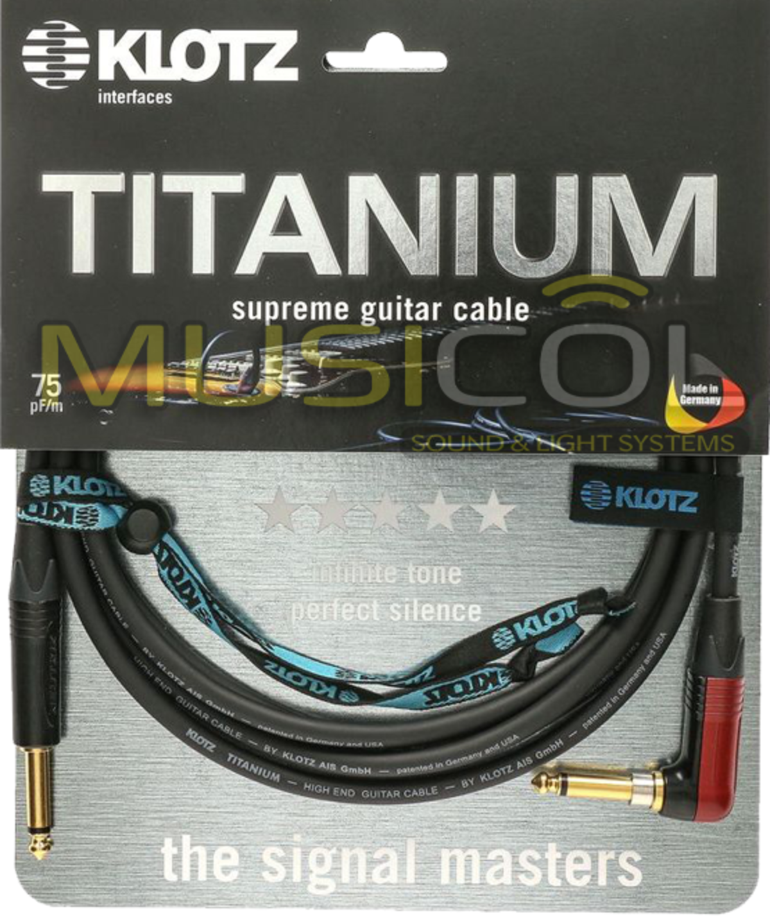 כבל silentPlug טיטניום 3 מטר KLOTZ TIR0300PSP