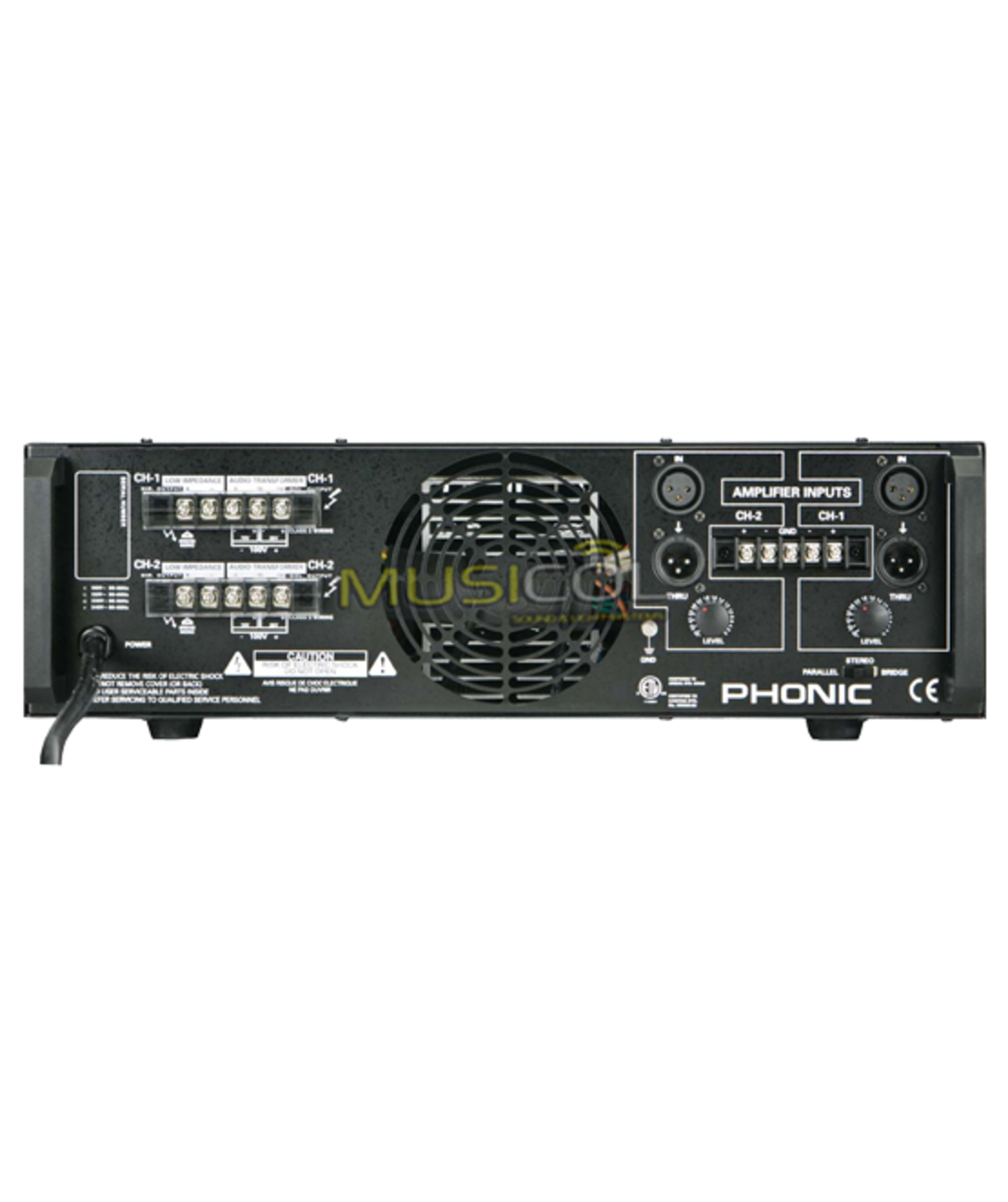 מגבר הספק 2X200W עם שנאי קו PHONIC ICON300