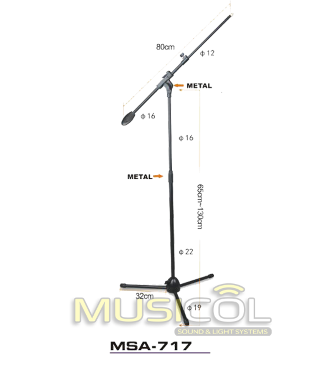 סטנד מיקרופון מקצועי AR ACOUSTIC MSA-717