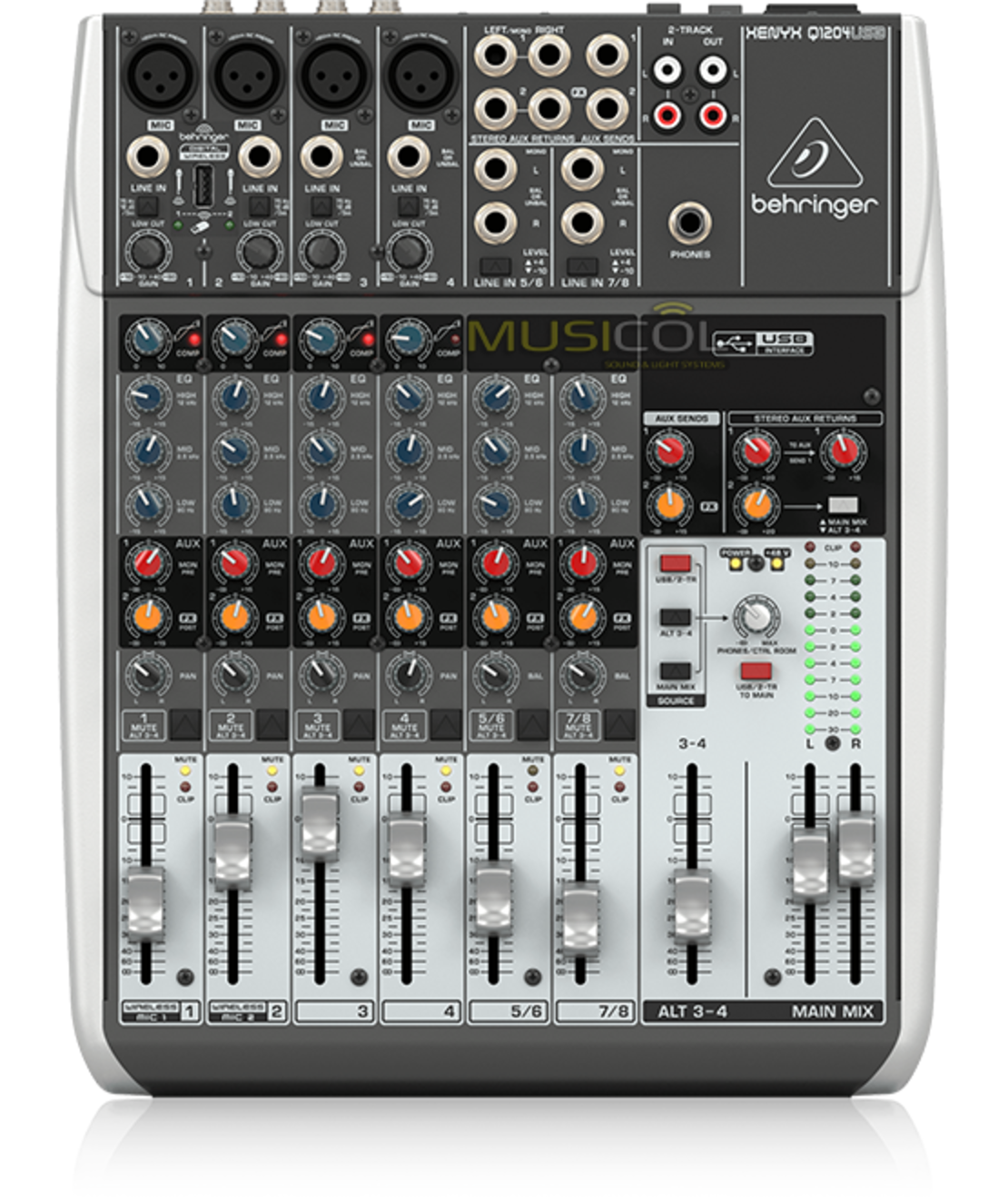 מיקסר 8 כניסות עם כרטיס קול Q1204USB