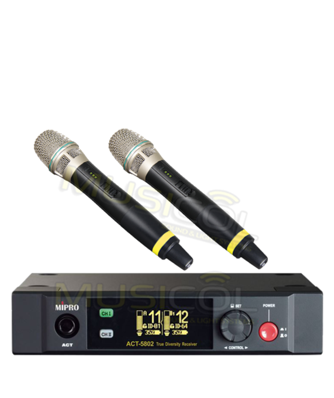 זוג מיקרופונים אלחוטיים ידניים MIPRO ACT-5802H 5.8GHz