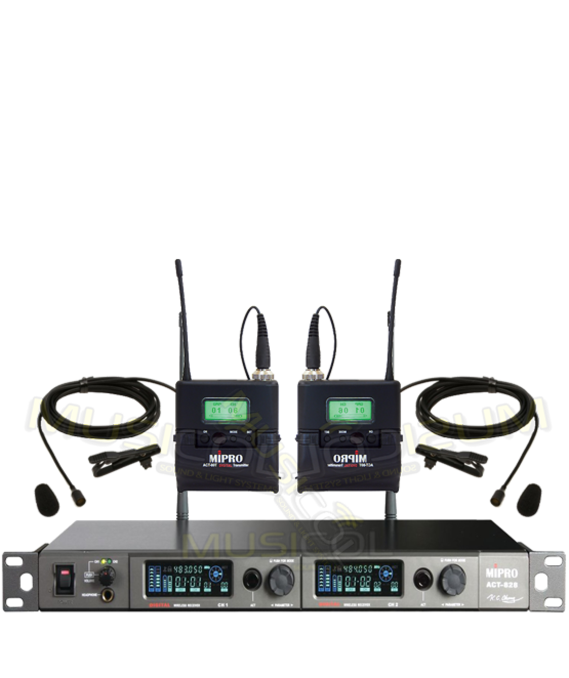 זוג מיקרופונים דש אלחוטיים MIPRO ACT-828-SS