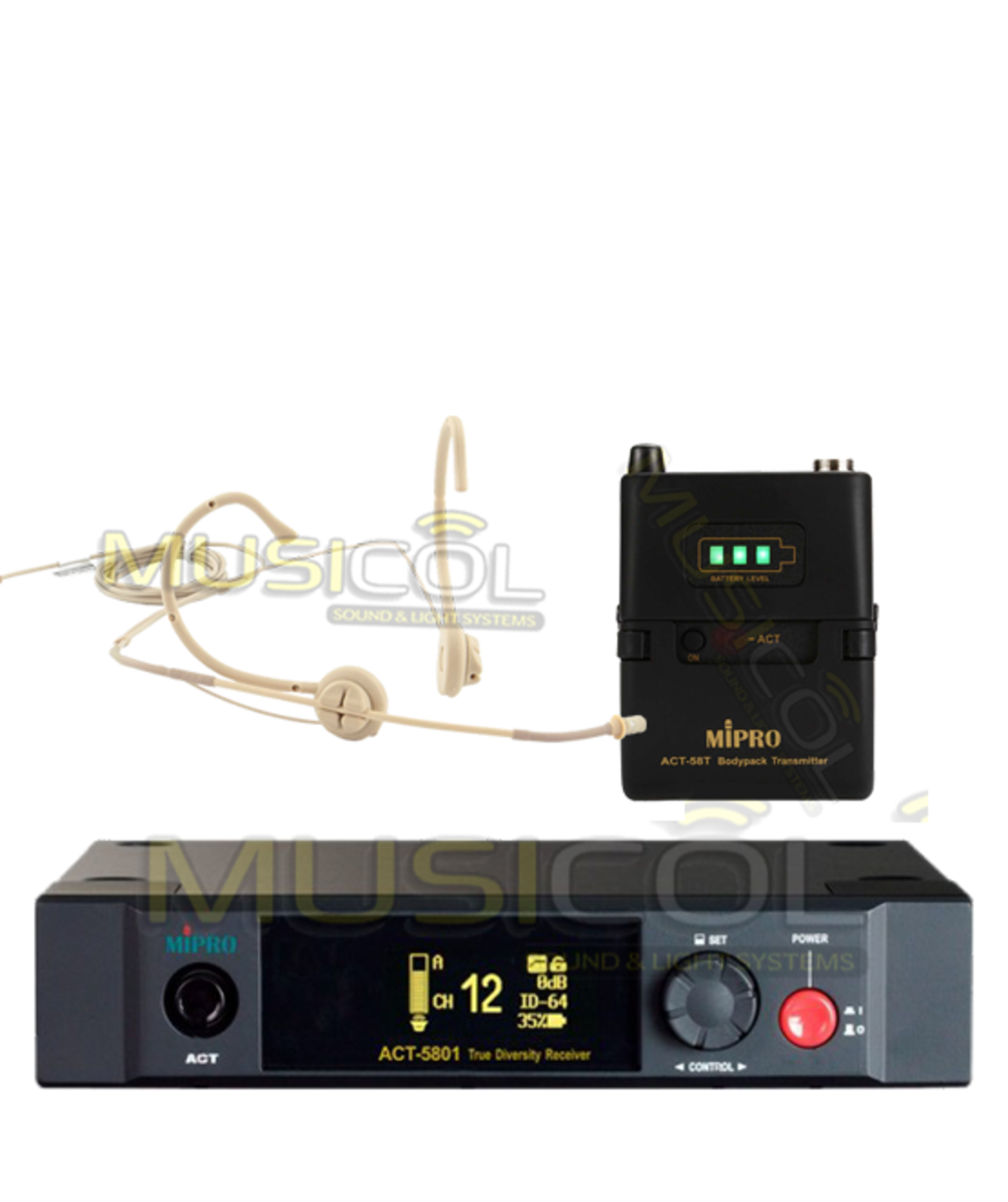 מיקרופון אלחוטי משדר חגורה ומדונה MIPRO ACT5801 5.8GHz