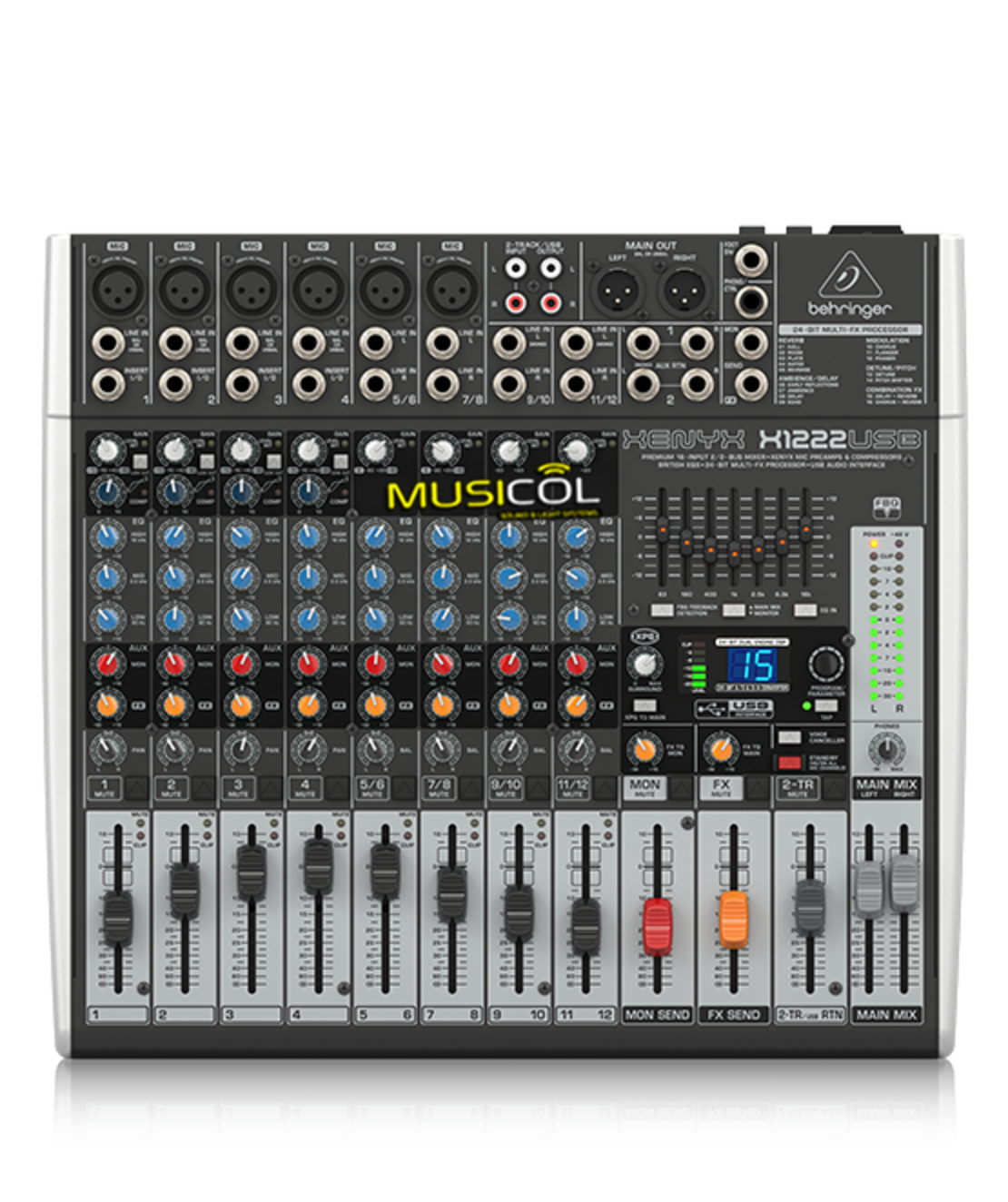מיקסר 14 כניסות כרטיס קול ואפקט לשירה XENYX X1222USB