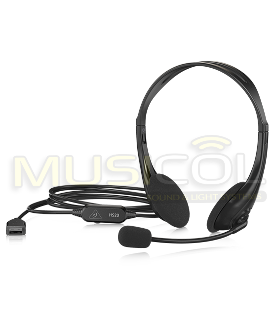 אוזניות סטריאו USB עם מיקרופון BEHRINGER HS20