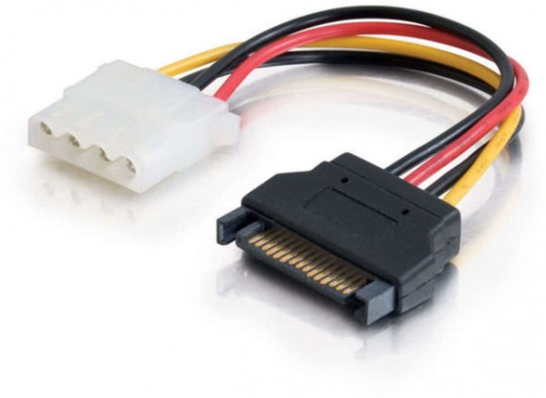 כבל 15Pin SATA זכר ל- Molex 4Pin נקבה Gold Touch