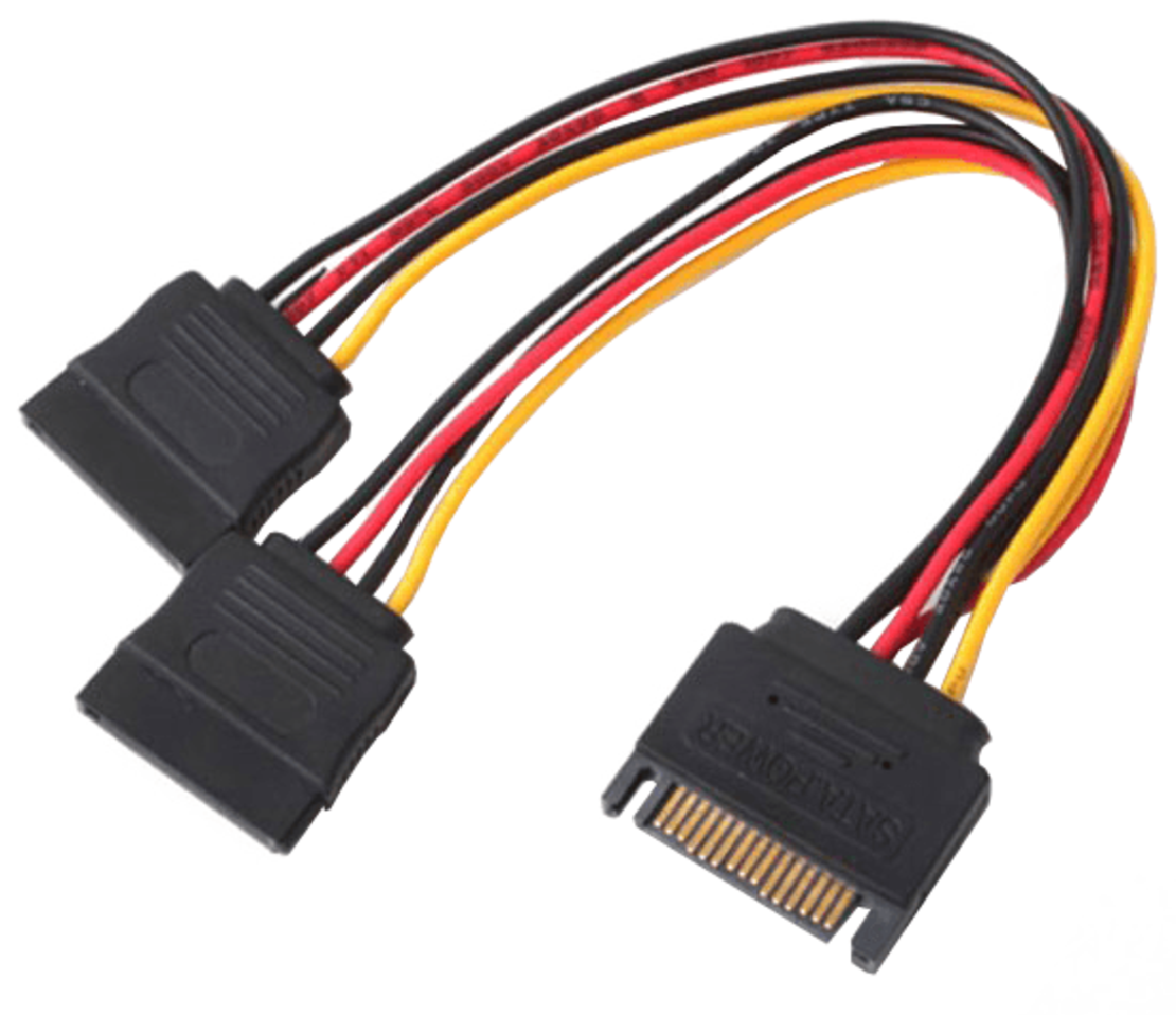 מפצל חשמל ל-2 חיבורי SATA נקבה Gold Touch