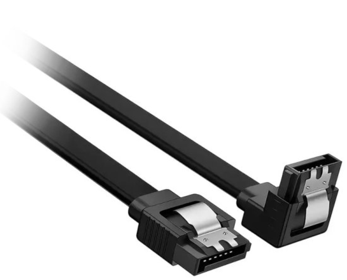 כבל נתונים 90 מעלות Sata III 6Gbps עם קליפס Gold Touch