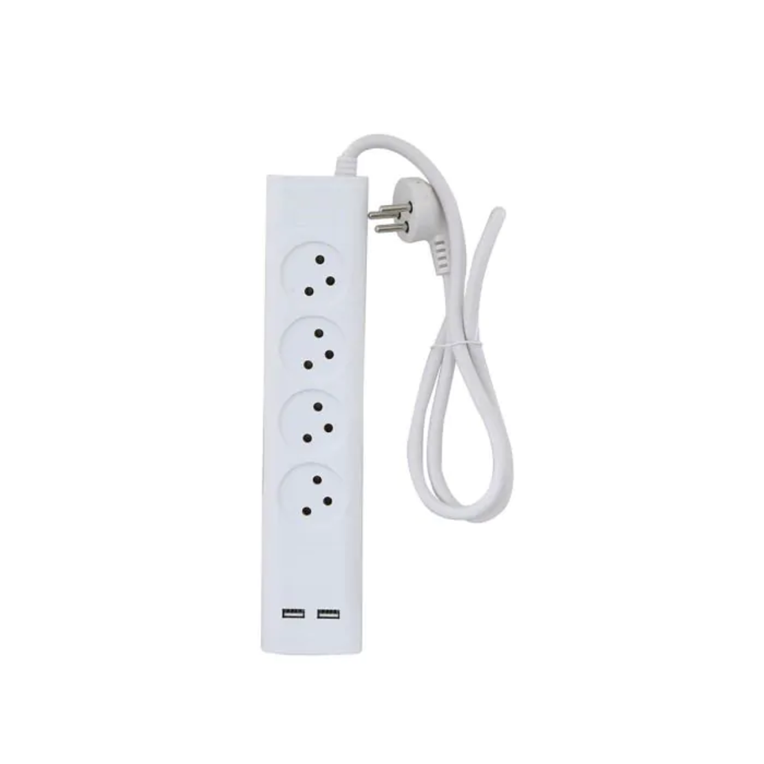 רב שקע 4 + כבל עד 1 מטר + 2 חיבורי USB