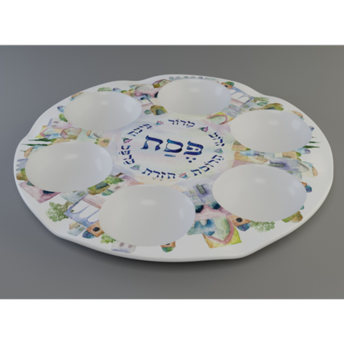צלחת פסח דגם ירושלים