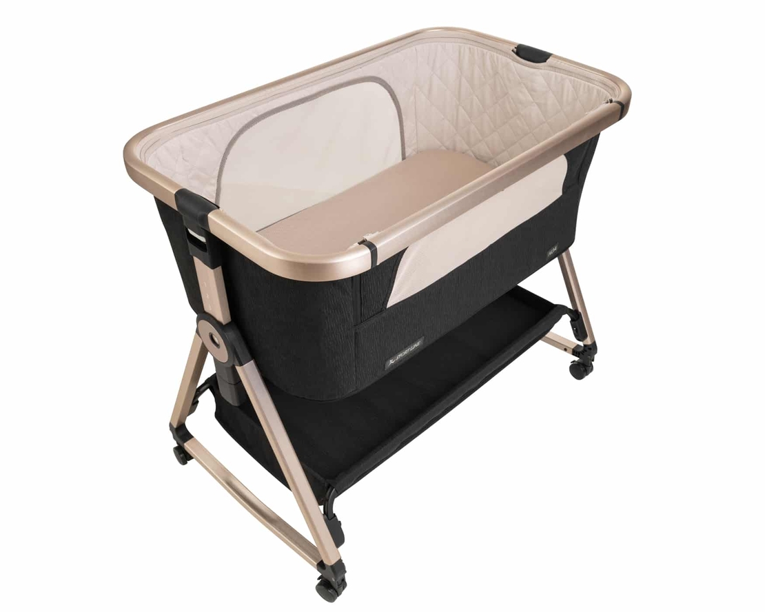 עריסה נצמדת למיטה NOA שחור שלד שמפניה