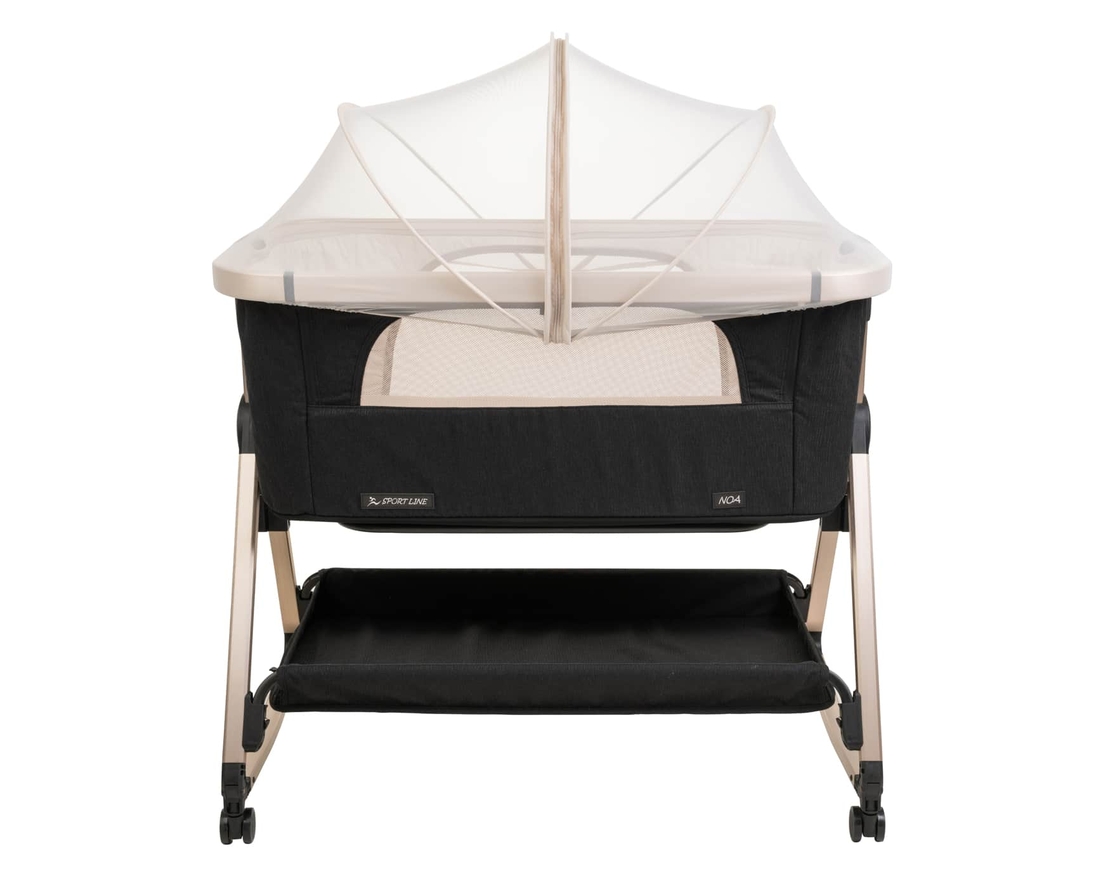 עריסה נצמדת למיטה NOA שחור שלד שמפניה