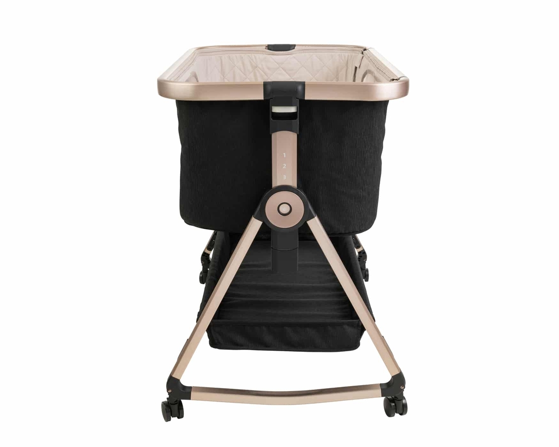 עריסה נצמדת למיטה NOA שחור שלד שמפניה