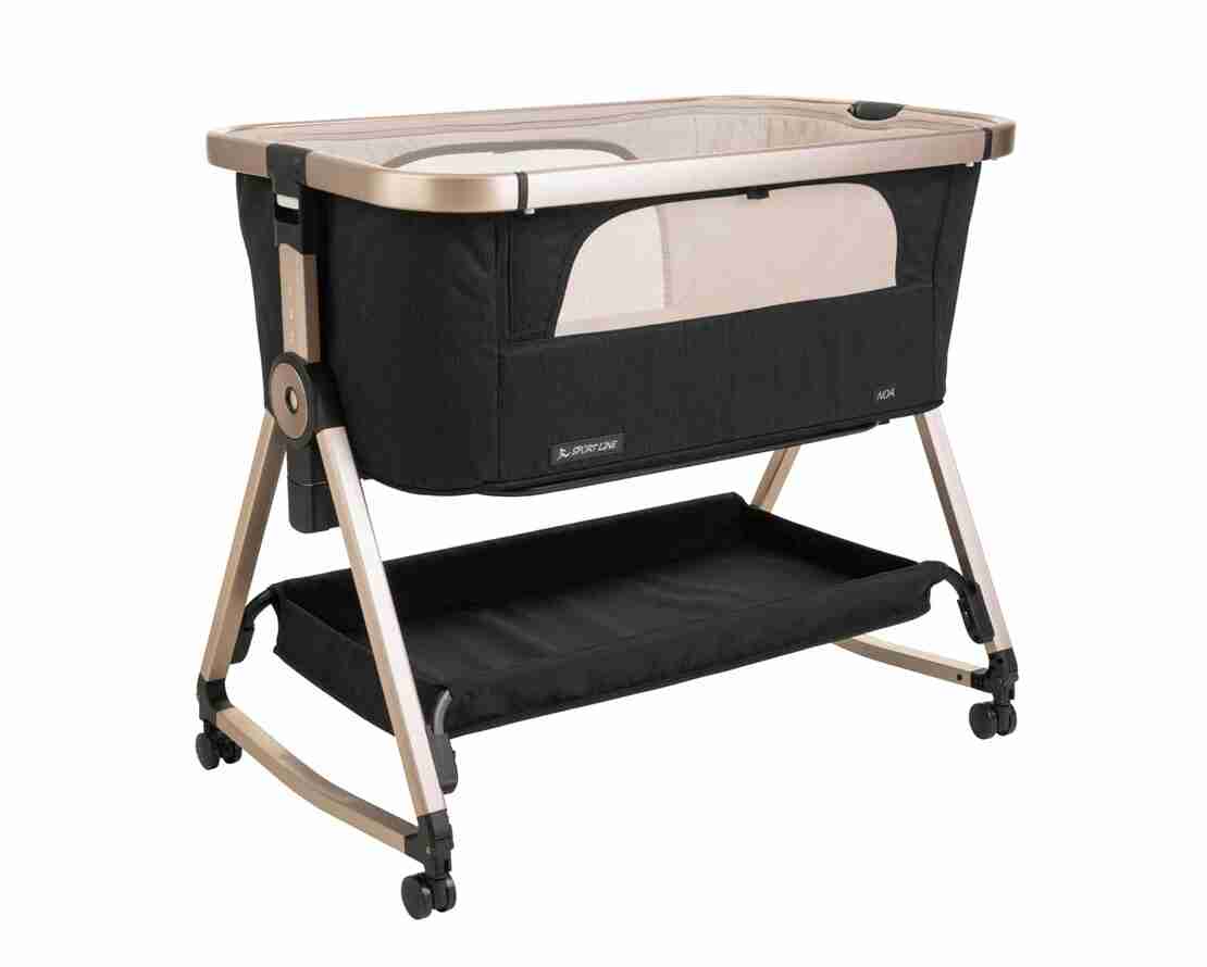 עריסה נצמדת למיטה NOA שחור שלד שמפניה