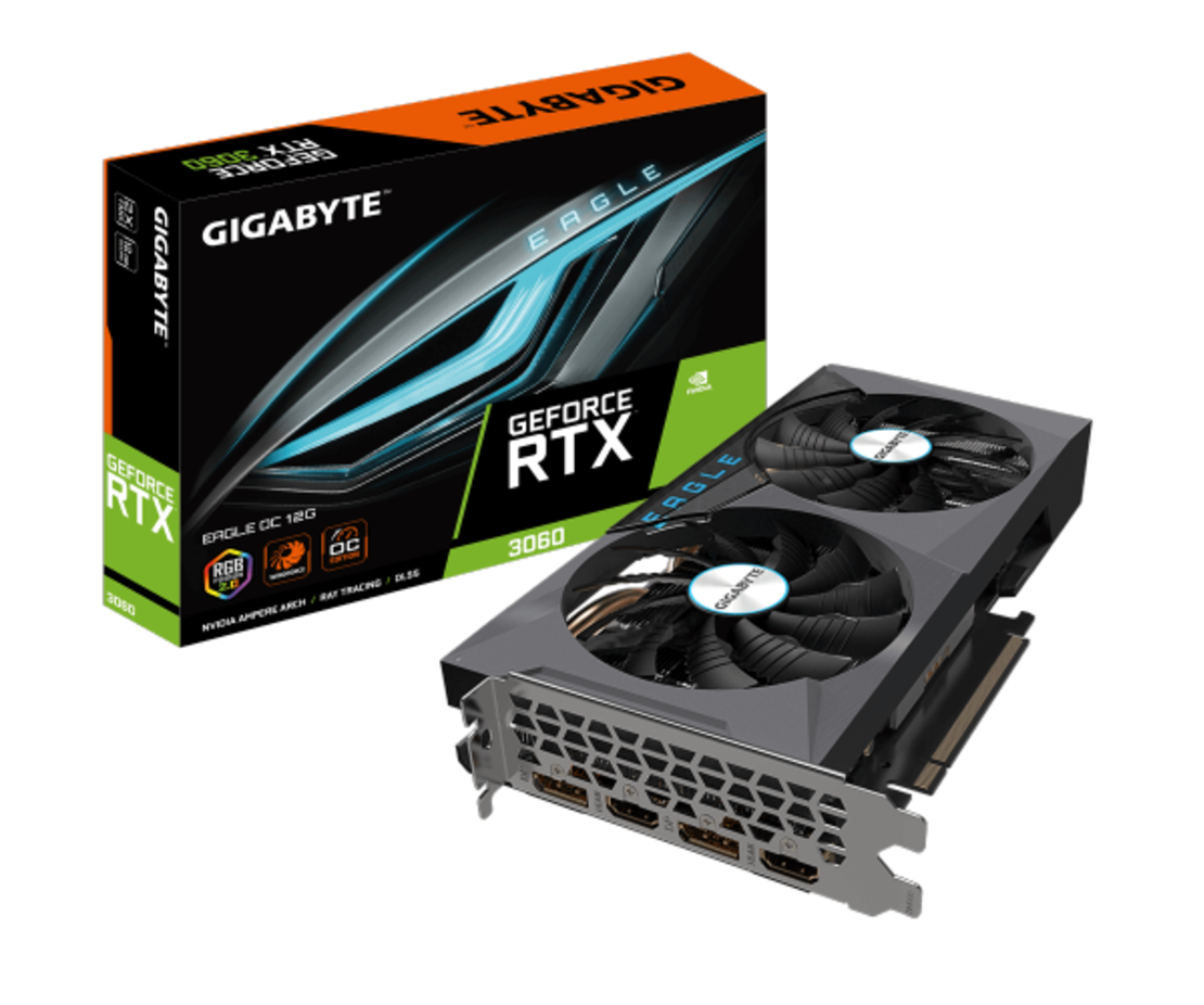 כ.מסך Gigabyte RTX 3060 12GB EAGLE OC 2.0 PCIE4.0 LHR