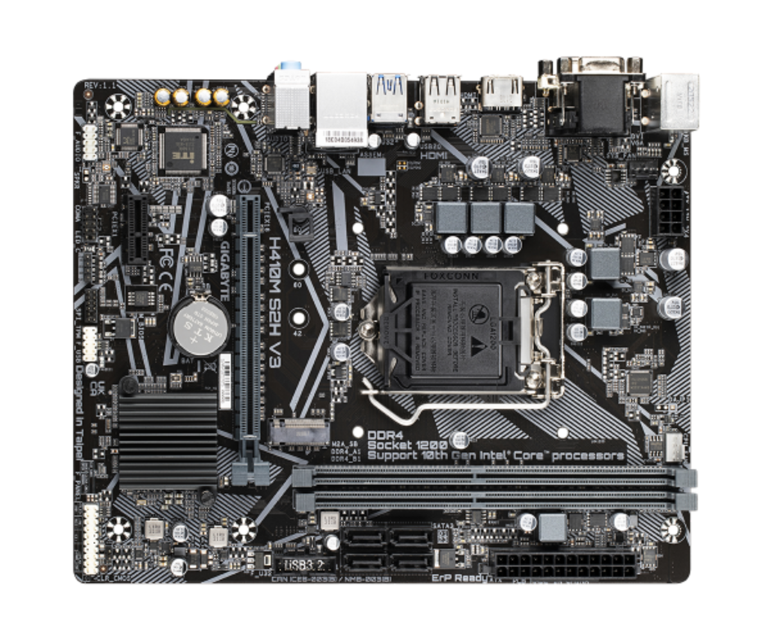 לוח אם למעבדי אינטל דור 10 Gigabyte H410M H V3 Micro-ATX LGA1200