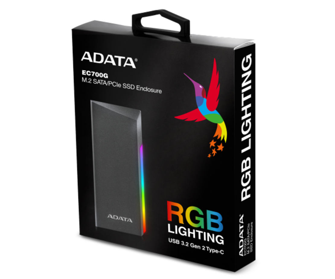 מארז חיצוני לדיסק A-DATA EC700G M.2/NVME USB-C ENCLOSURE RGB
