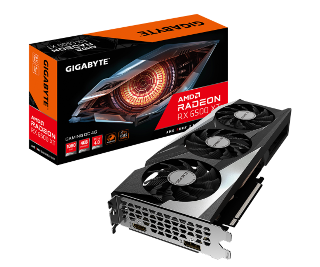 כרטיס מסך Gigabyte RX6500 XT OC 4GB HDMI DP WF3 PCIE 4.0