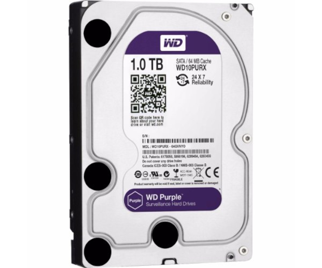 דיסק קשיח פנימי לנייח WD 1TB Purple 5400rpm 64MB 3.5