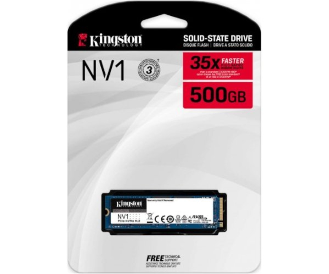 דיסק פנימי Kingston 500GB NVME Gen 3.0X4 NV1 Series 2100/1700MB/s
