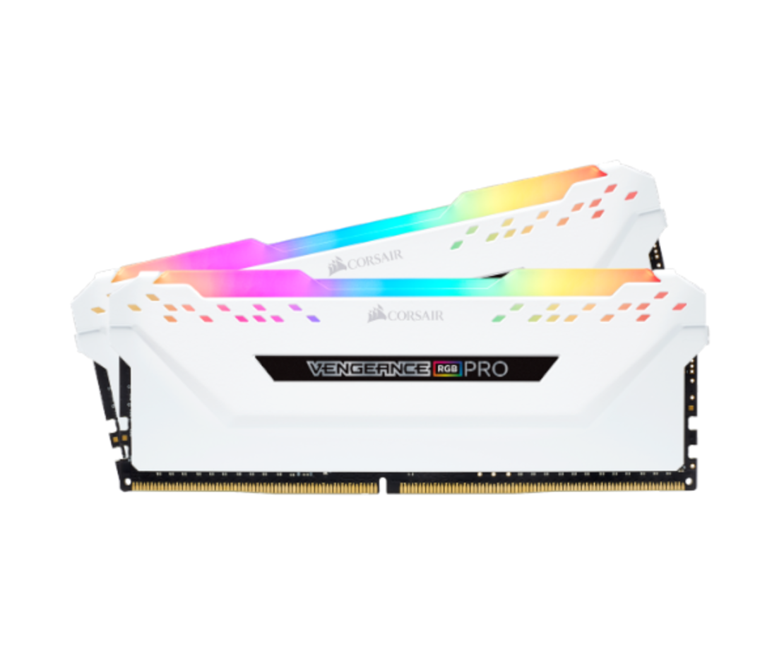 זכרון קיט לנייח CORSAIR 2X8 16GB DDR4 3200MHz RGB PRO White