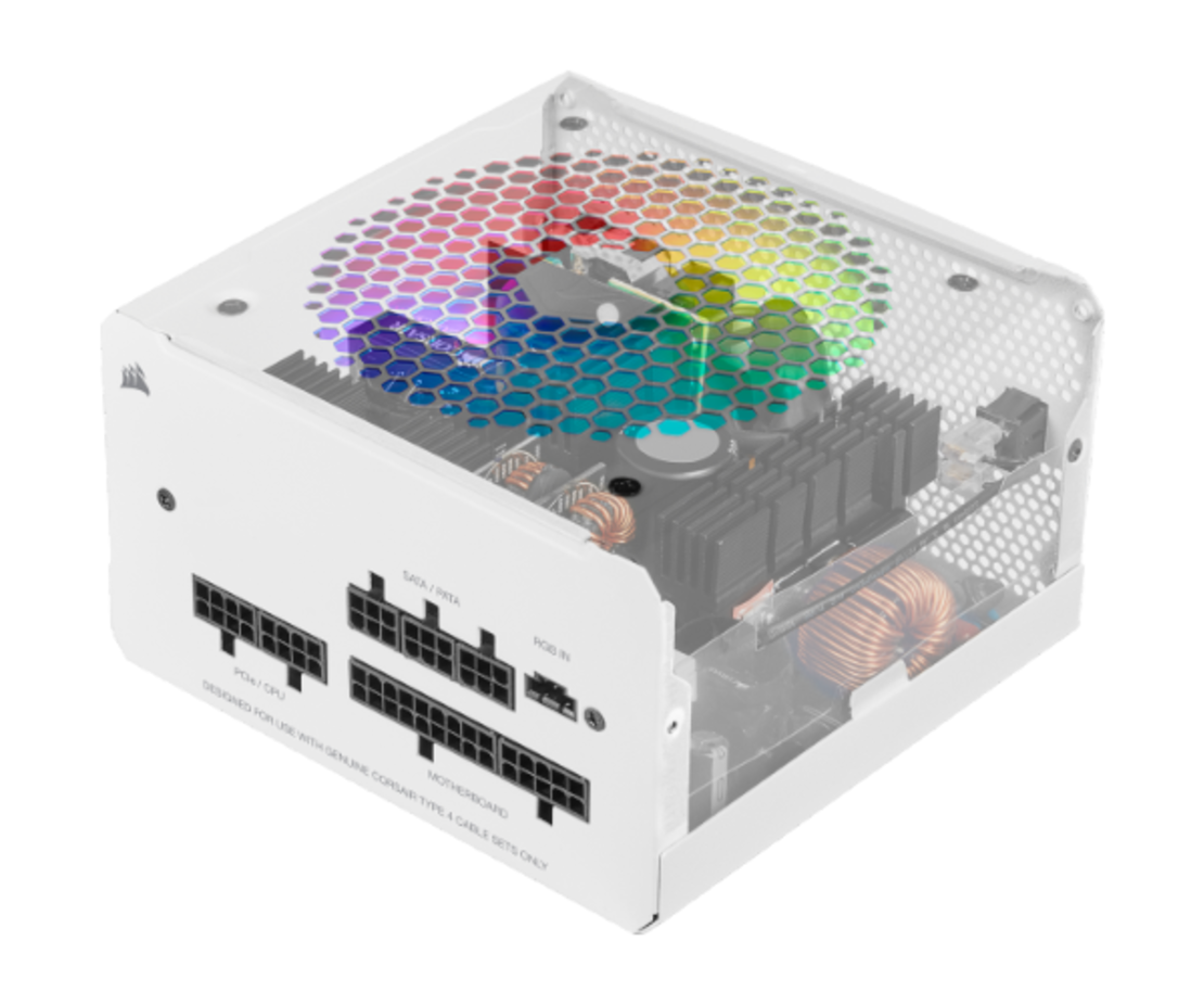 ספק כוח Corsair CX550F RGB 550W 80 Plus Bronze Full Modular White