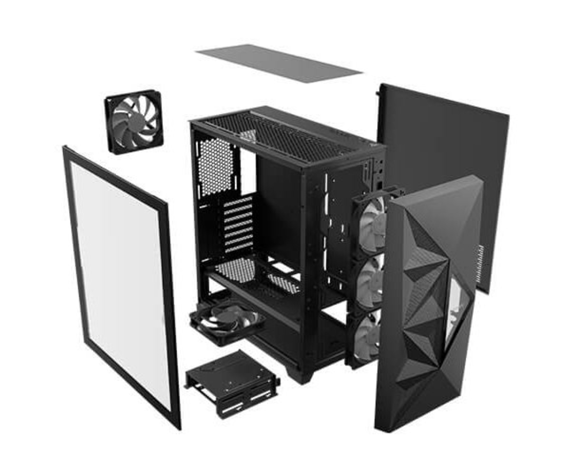 מארז ANTEC DF800 FLUX Mid Tower ATX RGB Tempered Glass side