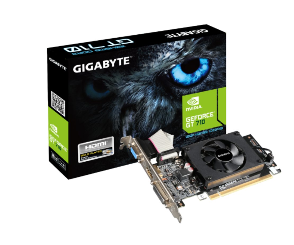 כרטיס מסך Gigabyte GT 710 2GB 2.0 VGA DVI HDMI Low Profile