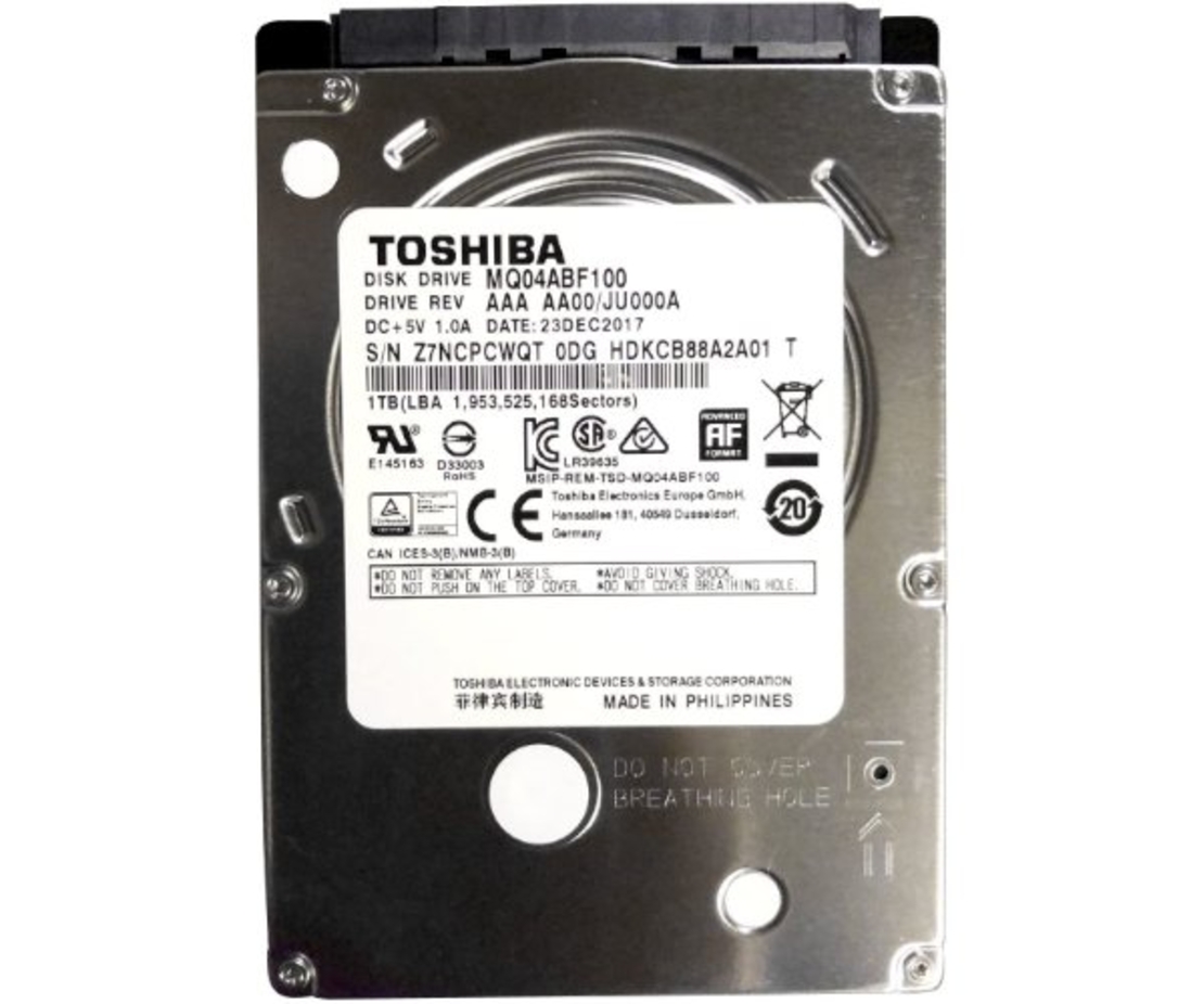 דיסק פנימי לנייד Toshiba 1TB 2.5 sata III 5400rpm 128MB Cache 7mm