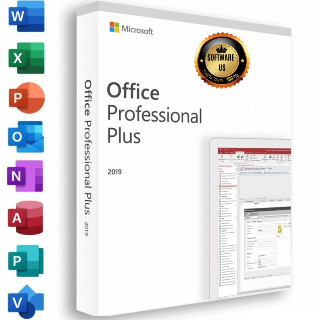 אופיס פרו פלוס 2019 | Microsoft Office  Professional Plus 2019  (עותק דיגיטלי)
