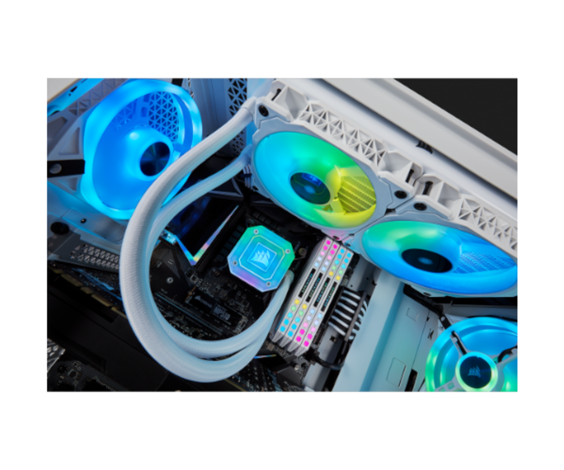 קירור נוזלי לבן Corsair iCUE H100i ELITE Cappelix WHITE 240mm RGB