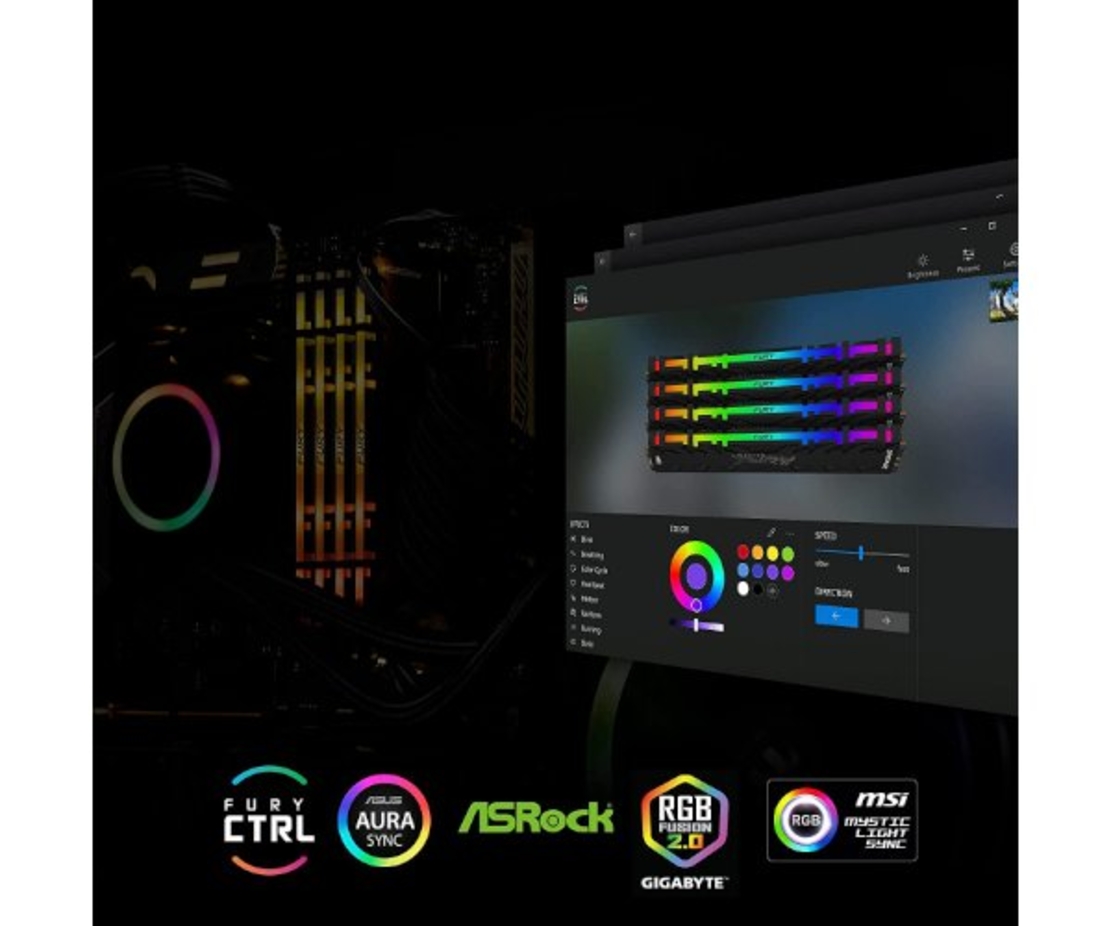 ז. לנייח Kingston FURY Renegade 32GB 2X16 3600Mhz C16 DDR4 RGB