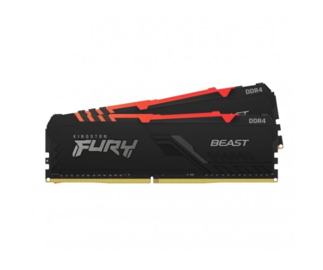 זכרון לנייח Kingston DDR4 Fury Beast RGB 32GB 2X16 3200Mhz C16