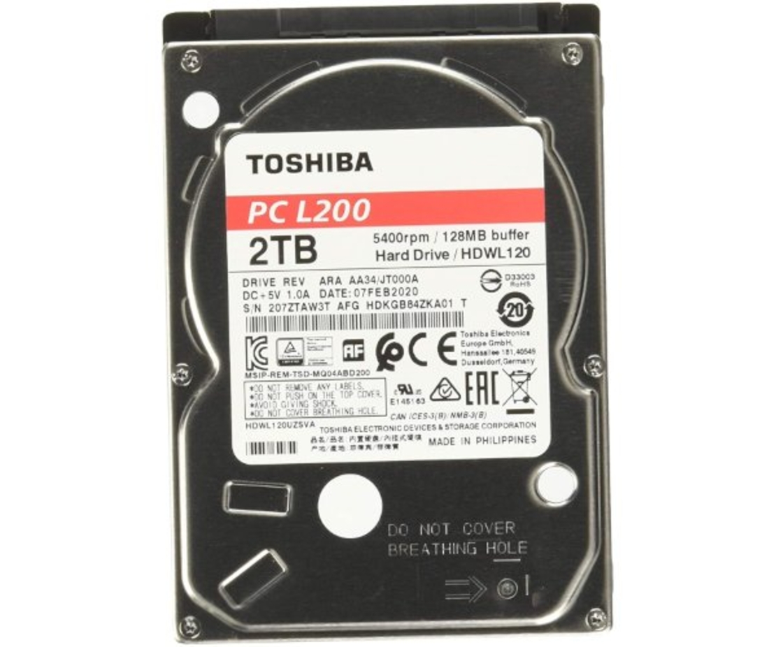 דיסק פנימי לנייד Toshiba 2TB 2.5 sata III 5400rpm 128MB Cache 7mm