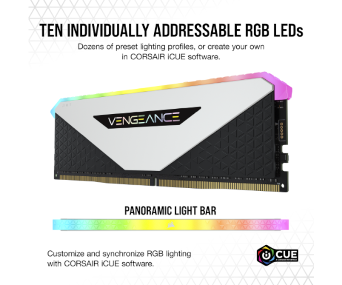 ז. לנייח Corsair Vengeance RGB RT 32GB 2X16 3600Mhz C18 for AMD