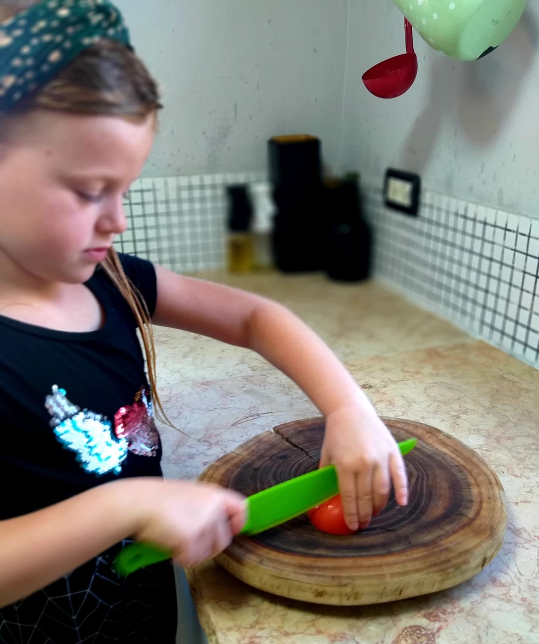 A pair of safe chef knives for children