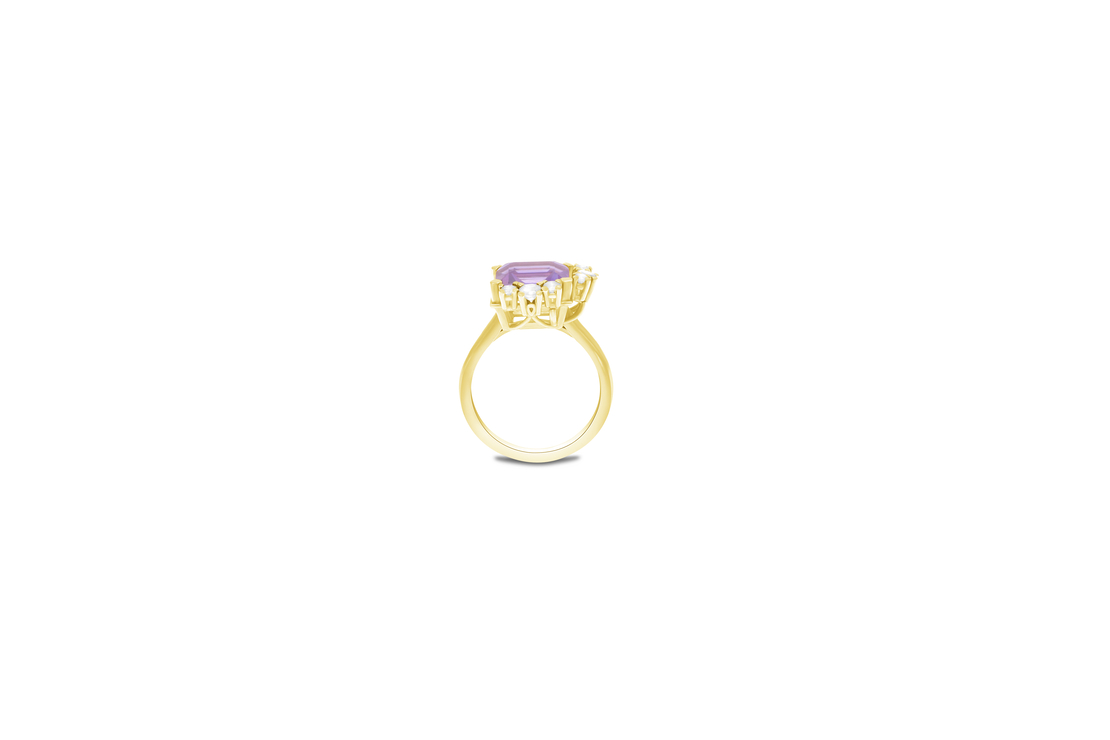 Linoy Amethyst Ring with Diamonds