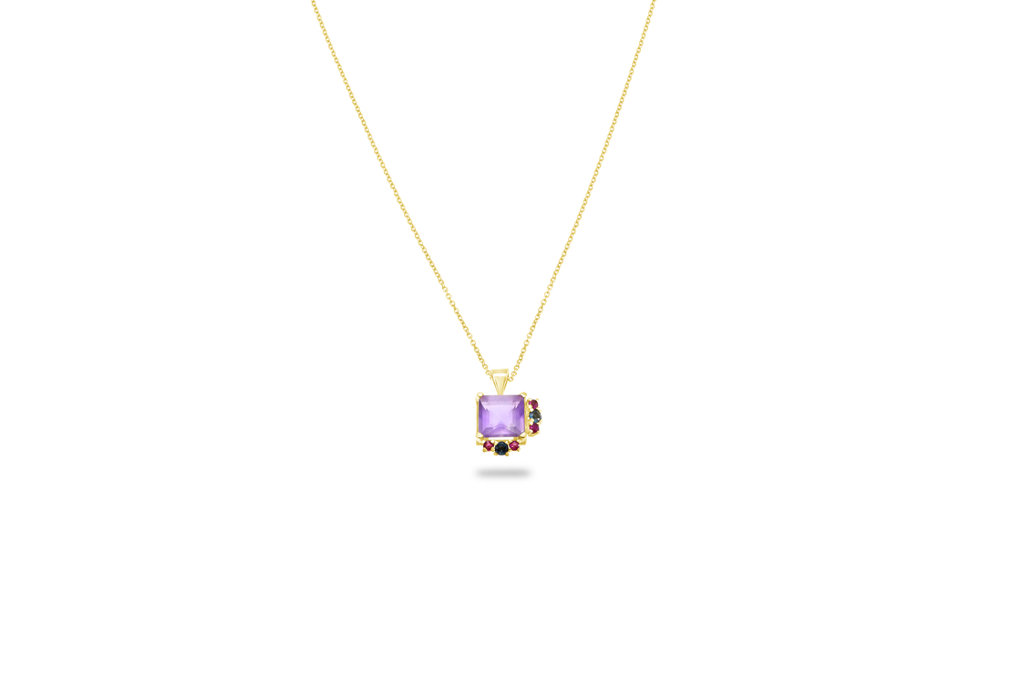 Linoy Amethyst Necklace with Rubi & Topaz Blue London