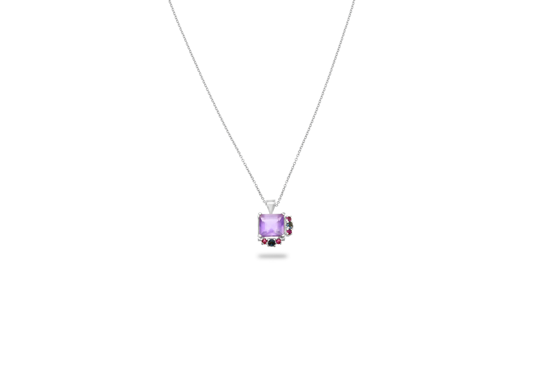 Linoy Amethyst Necklace with Rubi & Topaz Blue London