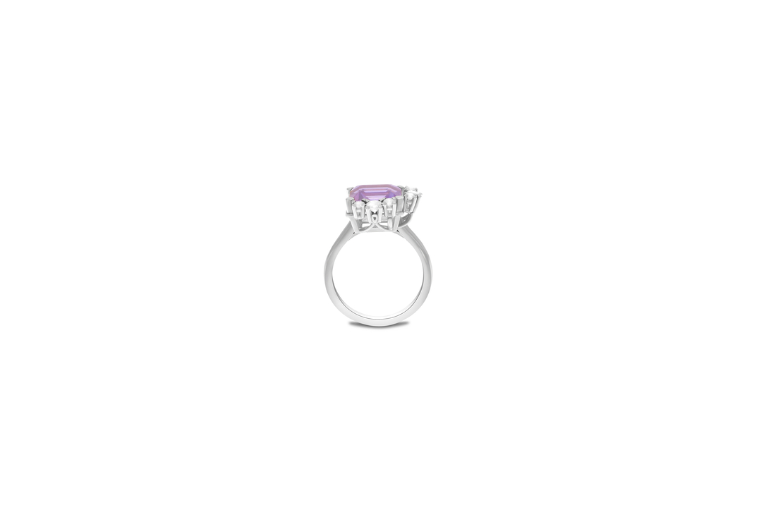 Linoy Amethyst Ring with Diamonds