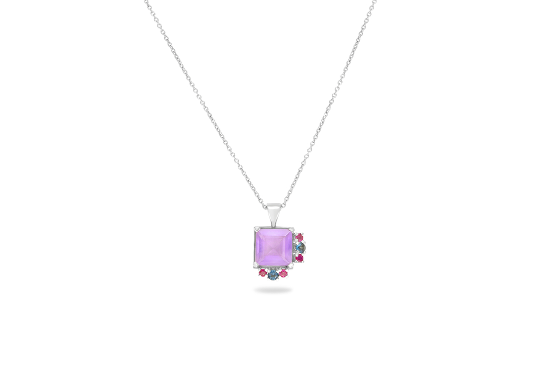 Linoy Amethyst Necklace with Rubi & Topaz Blue London