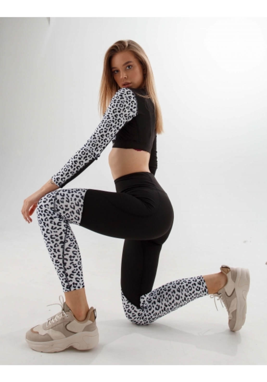 Leggins FELIX black/leo white