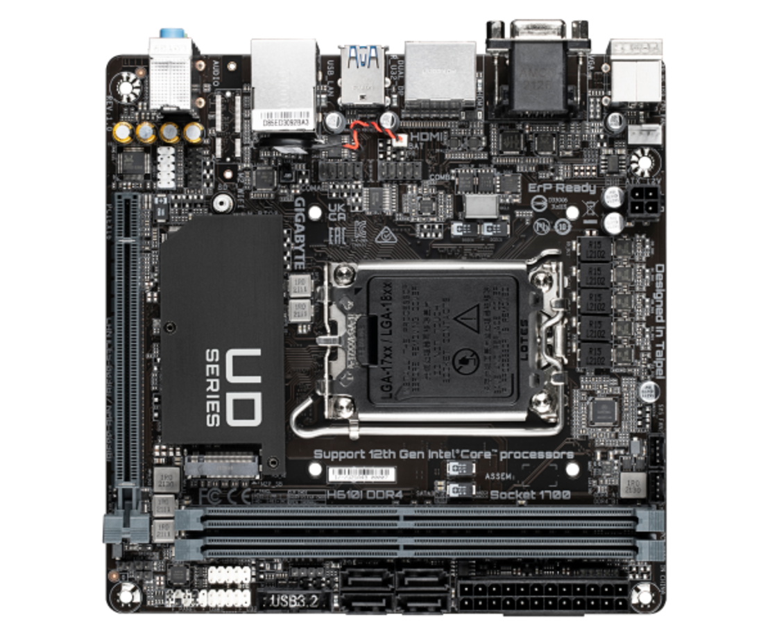 לוח אם Gigabyte H610i DDR4 Mini-ITX LGA1700 VGA HDMI 2XDP
